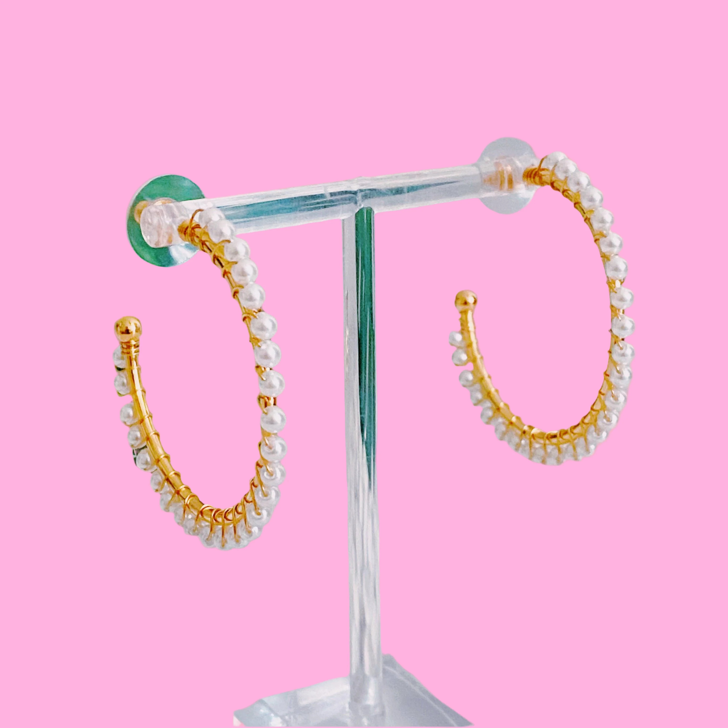 Julia Pearl Hoops | Teggy French