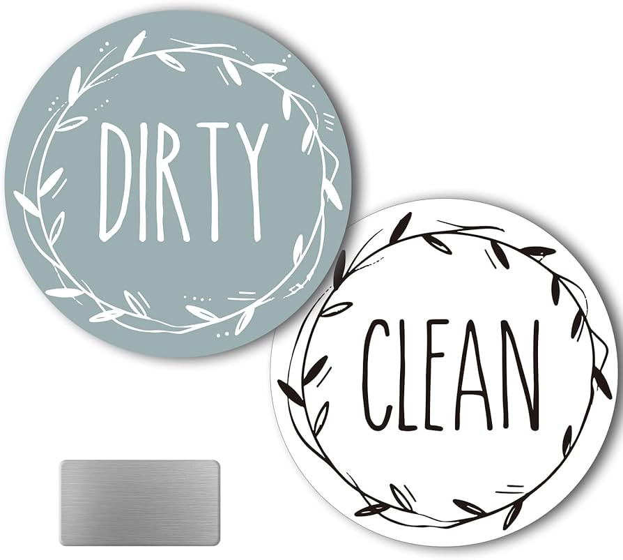 Clean Dirty Magnet for Dishwasher, Double-Sided Strong Dishwasher Clean Dirty Sign, Includes Adhe... | Amazon (US)