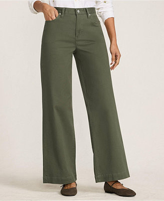 Women's High Rise 5 Pocket Wide Leg Chino Pants | Macy's
