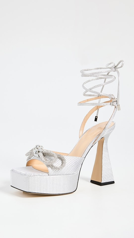 MACH & MACH Sparkly Double Bow Platform Sandals | SHOPBOP | Shopbop