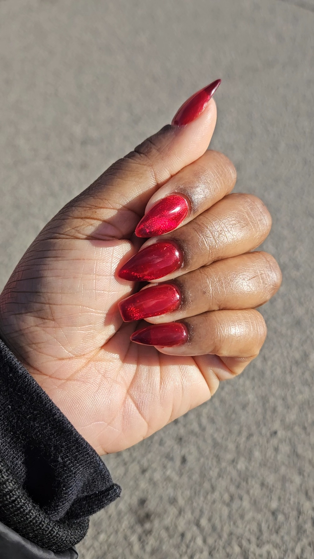 These red cat‑eye nails are everything!!  The shade is that perfect true red that works on every skin tone. Rich, classy, and so flattering. Whether you’re a DIY girl or you bring your own colors to your nail tech (because we don’t play about the shade), this is the red you need.

Linking so you can recreate this look

#LTKNails #nailcare #rednails #nails #LTKDIY 

 #LTKgrwm #LTKselfcare #LTKBeauty