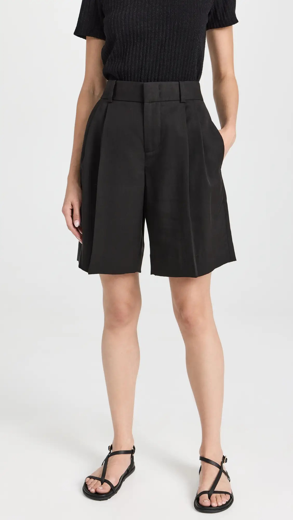 Vince High Waist Pleat Front Shorts | Shopbop | Shopbop