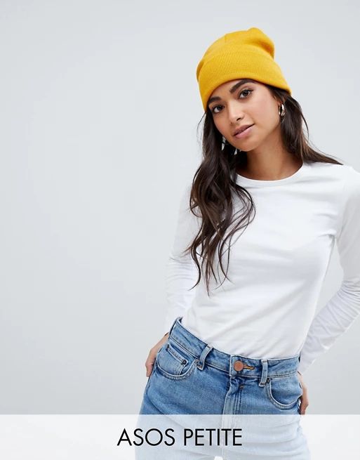 ASOS DESIGN Petite ultimate top with long sleeve and crew neck in white | ASOS US