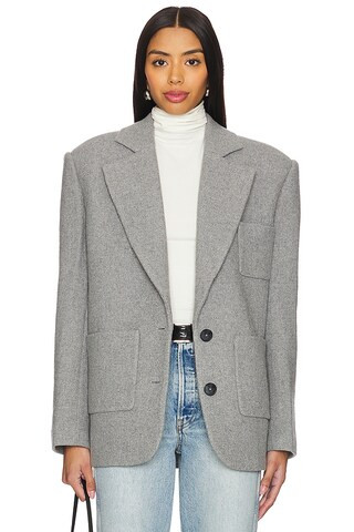 EAVES Shai Manteco Wool Blazer in Light Grey from Revolve.com | Revolve Clothing (Global)