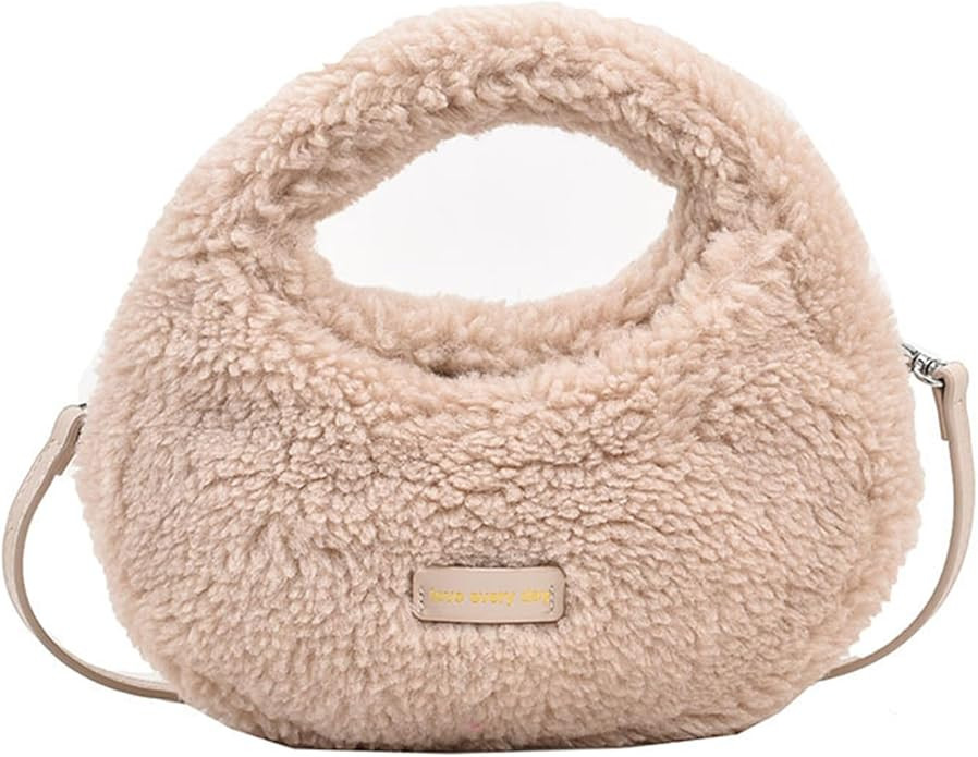 Furry Purse for Women Faux Fur Bag Cute Lambswool Fuzzy Crossbody Bags Top-Handle Fluffy Handbag | Amazon (US)