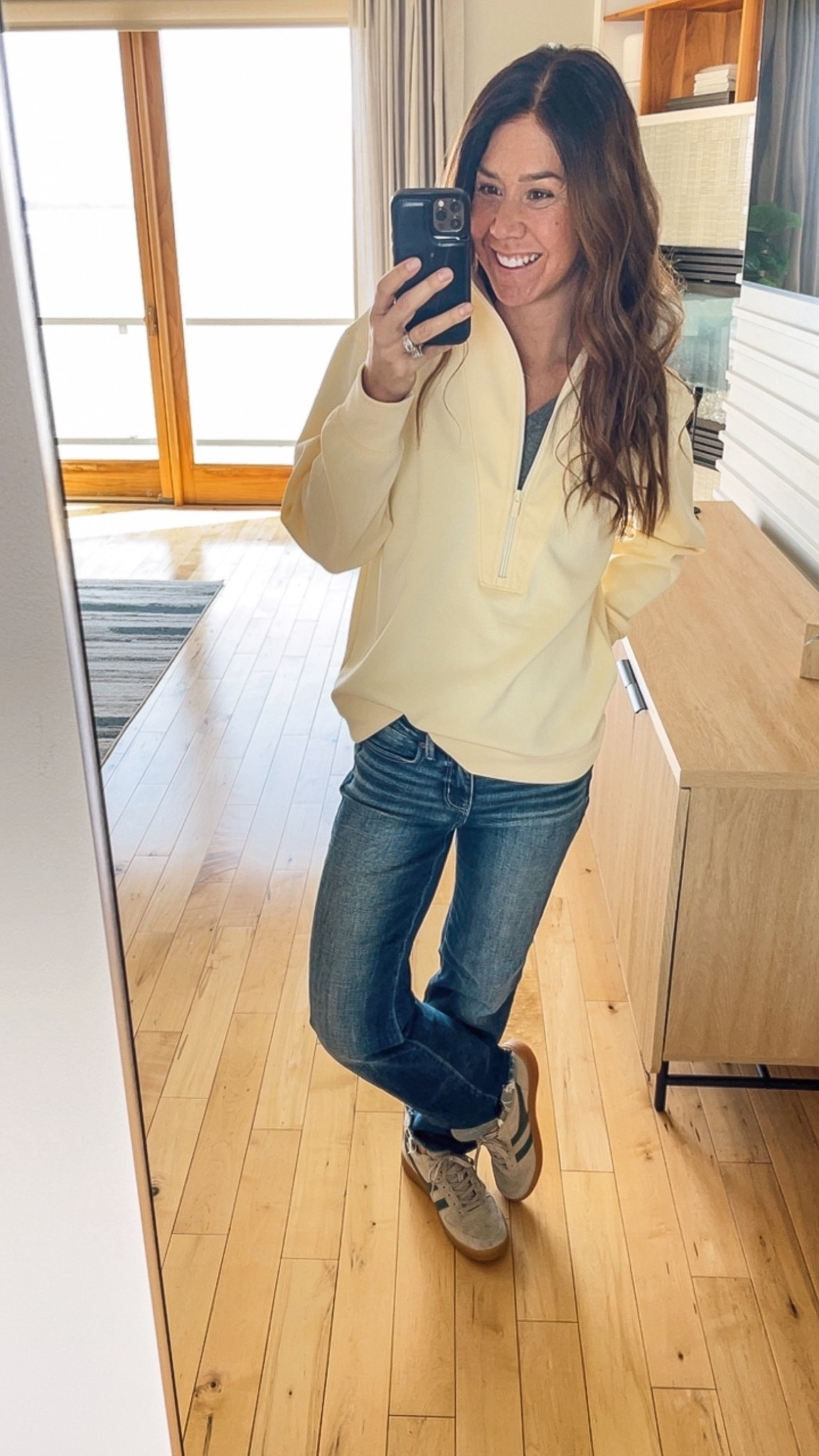 Midwest spring = sunshine one minute, wind chill the next 🌤️💨
So I’m living in these easy layers on repeat—cozy, cute, and ready for whatever the day decides.

Top: sized up to a small for legging friendly length too
Jeans : 24

#LTKootd