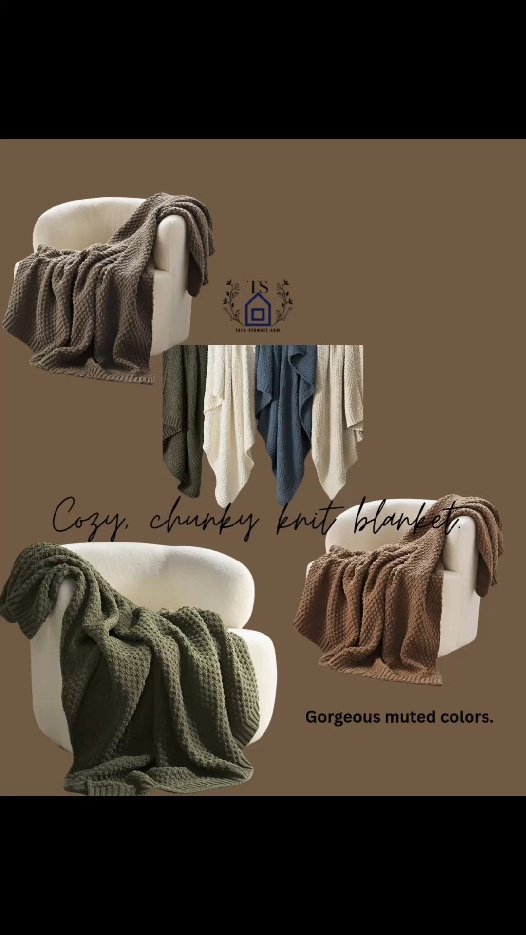 Beautiful, textured chenille knit throw in earthy muted colors. Also comes in different sizes. Great for a bed or thrown over a sofa for comfort and texture  

#LTKHome #LTKFindsUnder100