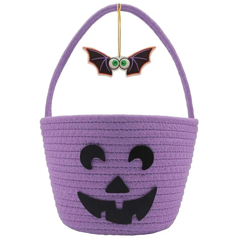 Halloween Basket for Kids, Trick or Treat Basket, Cute Pumpkin Candy Bucket, Boo Spooky Small Bas... | Walmart (US)