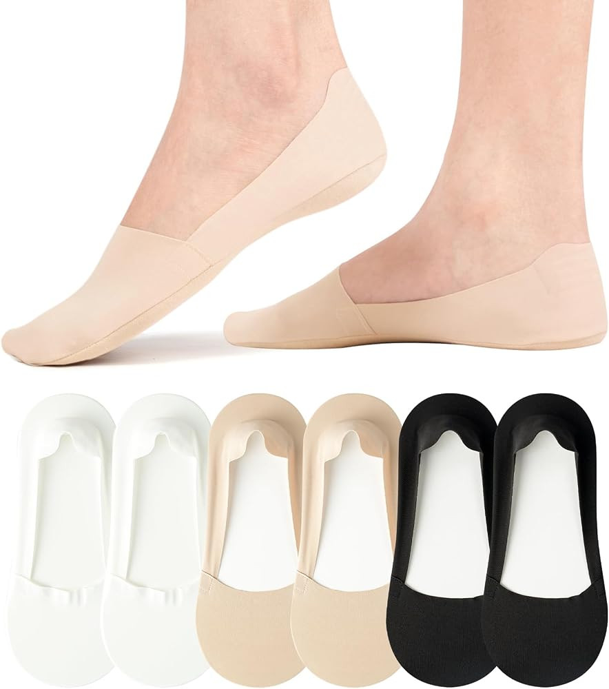 No Show Socks Womens, Nylon Invisible Liner for Flats Loafers | Amazon (US)