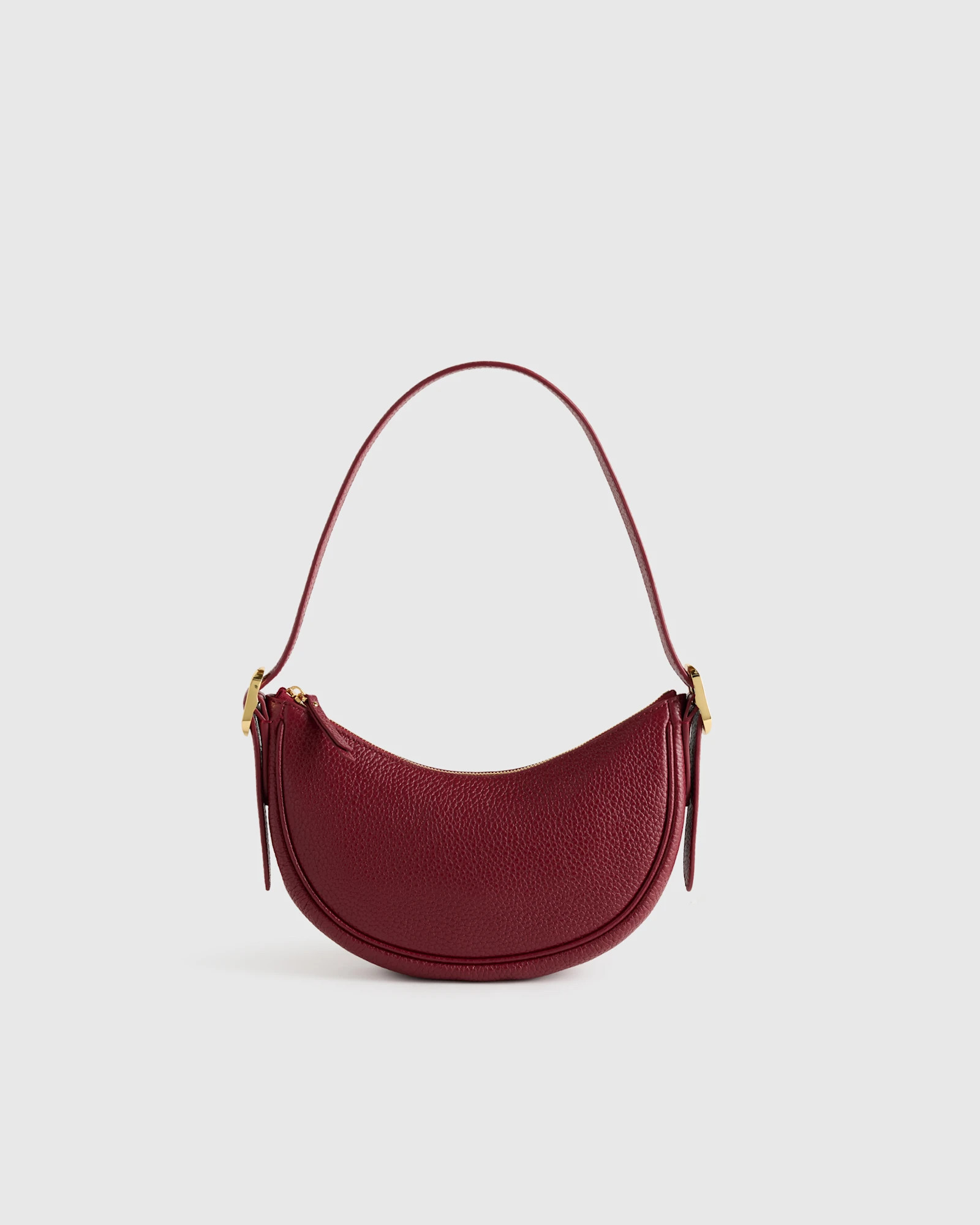 Quince | Women's Italian Leather Mini Crescent Shoulder Bag in Cognac | Quince
