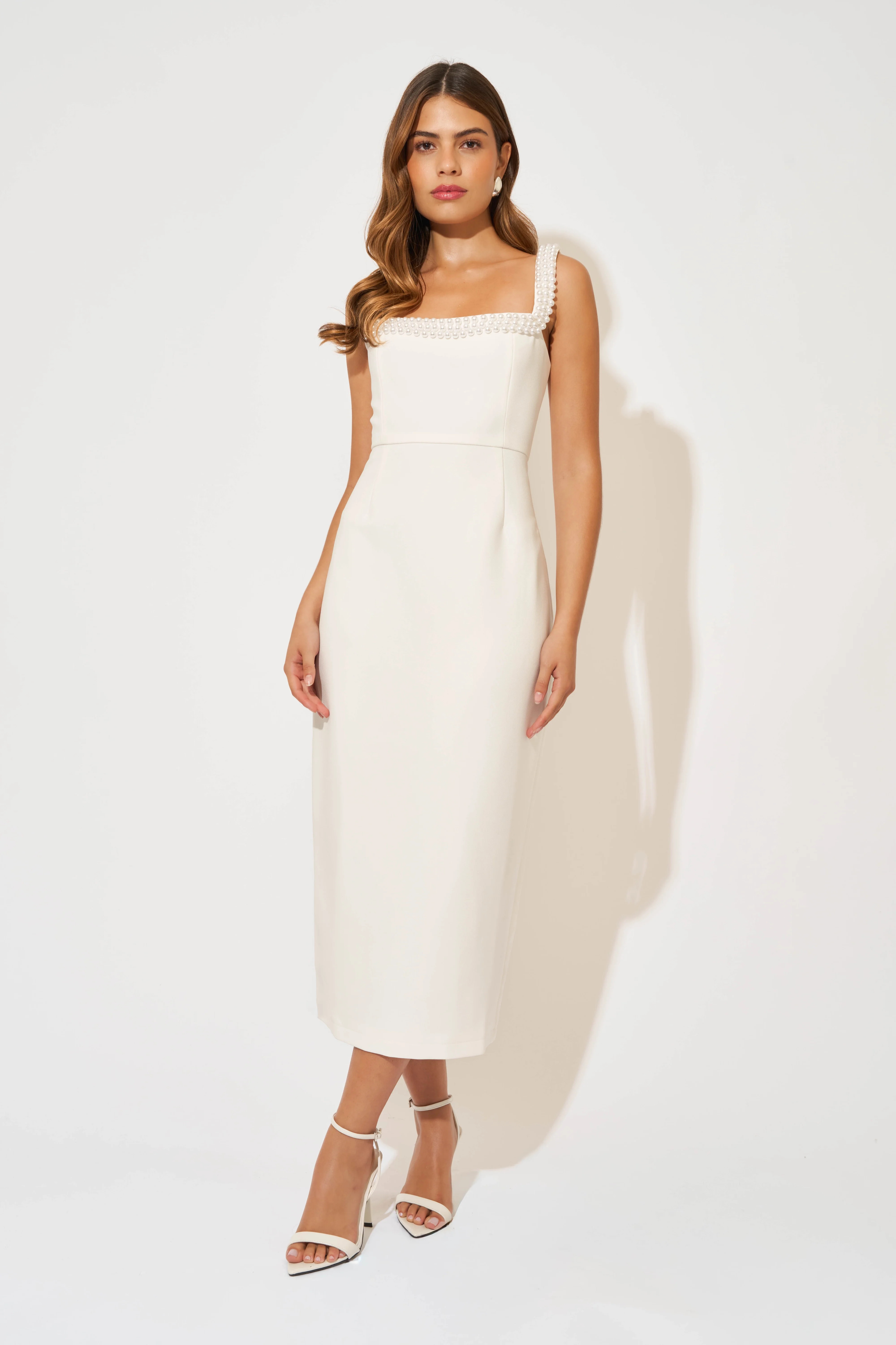 Pearl Trim Midi Dress | Odd Muse