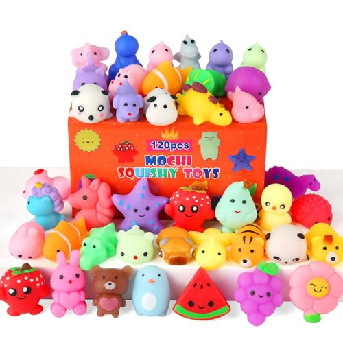 120 Pack Squishy Toys, Kawaii Squishies Party Favors for Kids 4-8 8-12 Treasure Box Toys for Classroom Birthday Xmas Gifts Goodie Bag Mini Animals Mochi Squishy Stress Relief Sensory Toys Random | Amazon (US)
