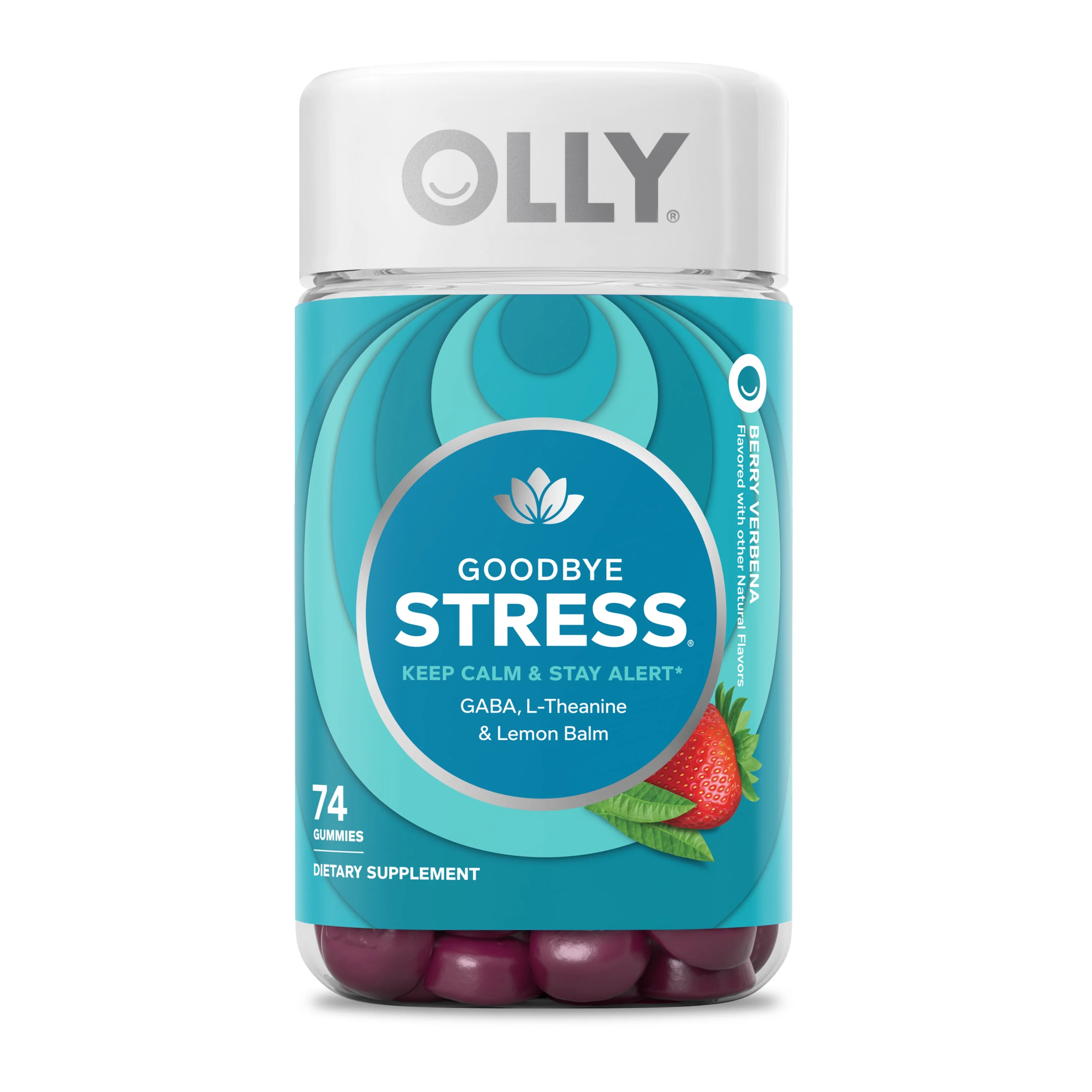 OLLY Goodbye Stress Gummy Supplement, L Theanine, Chamomile, Berry Verbena, 74 Ct | Walmart (US)