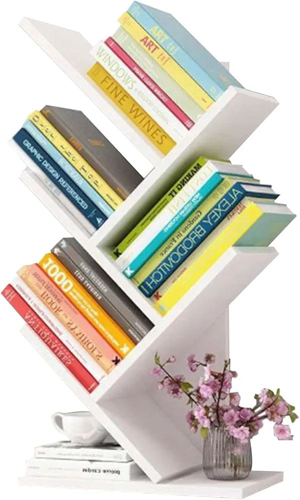 Lydia88 Tree Bookshelf，4-Layer Floor Standing Bookshelf，The Desktop Bookshelf Can Hold Books... | Amazon (US)