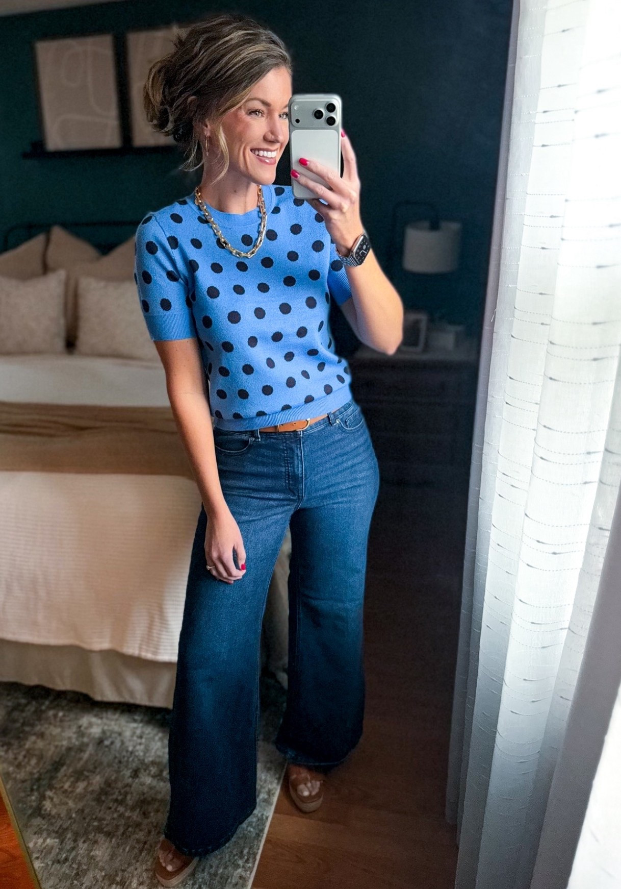 Polka dots are trending…
Sweater is a Walmart new arrival. 
Sweater/small
Jeans/ 8

#LTKmomlife #LTKSeasonal