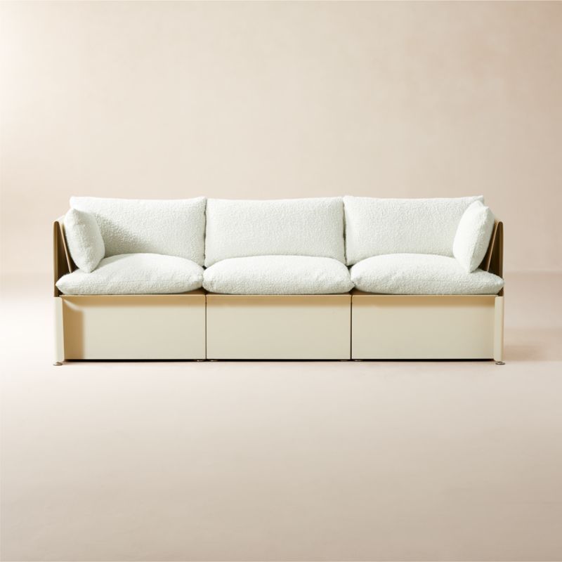 Tol 3-Piece Ivory Boucle Sectional Sofa | CB2 | CB2