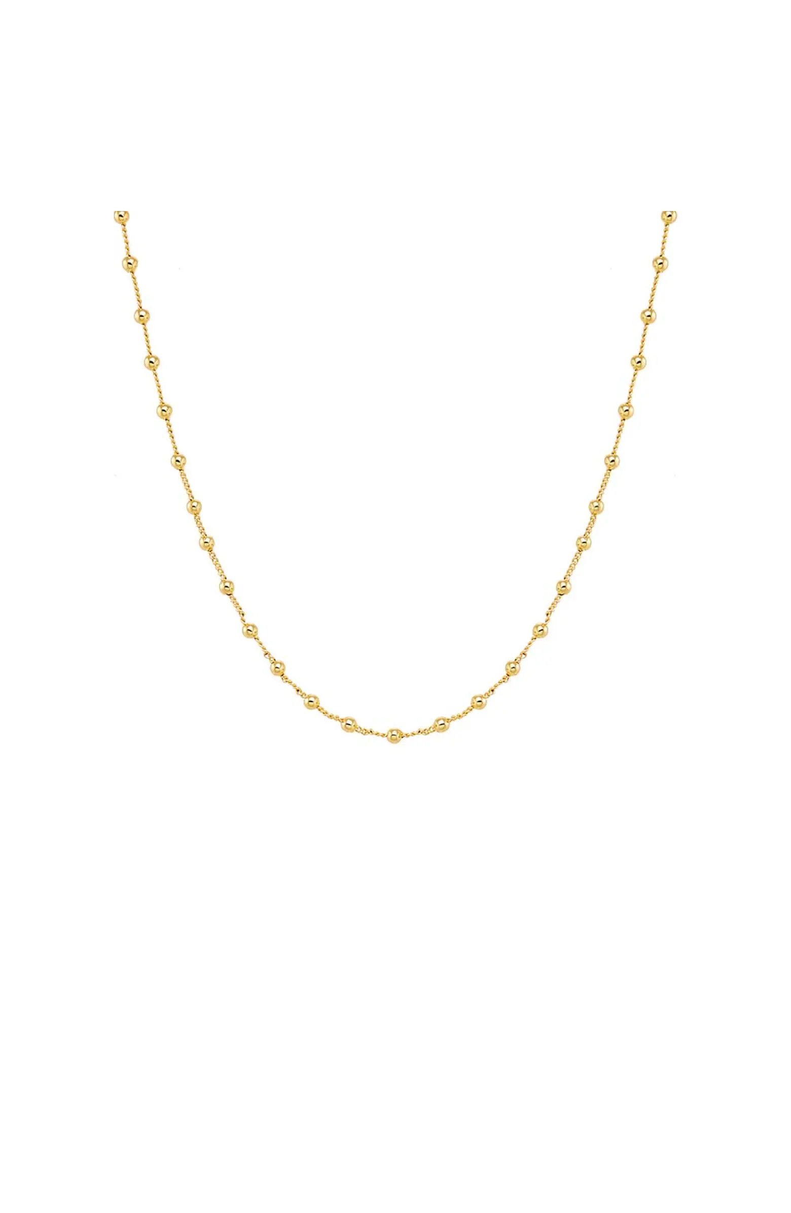 BY ADINA EDEN Solid Ball Chain Cuban Necklace | Nordstrom | Nordstrom