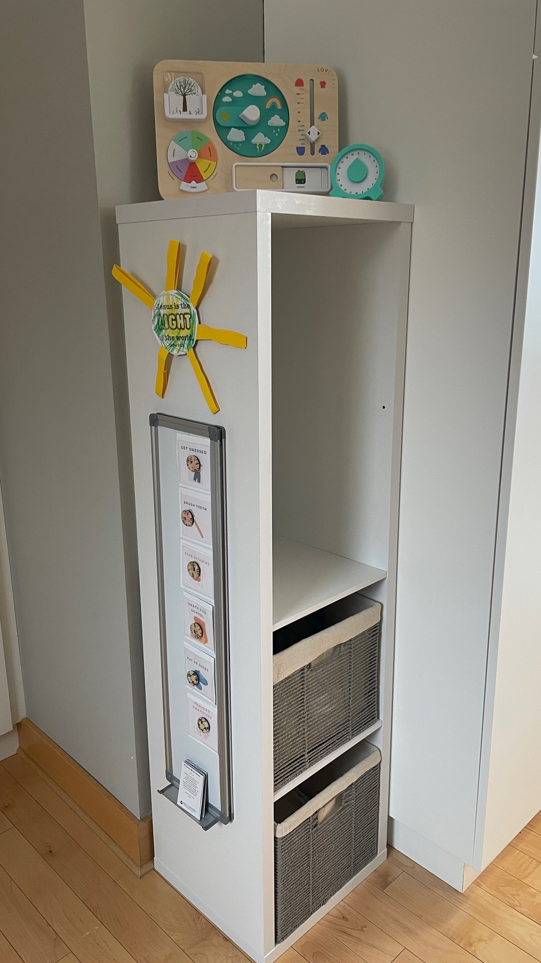 DIY drop zone to create independence. Store backpacks, shoes, hats, check list for communication, weather station so they can prepare how to dress, a timer so we make it there on time and endless ideas for the stage of life your in. 

#LTKmomlife #LTKKids #LTKHome