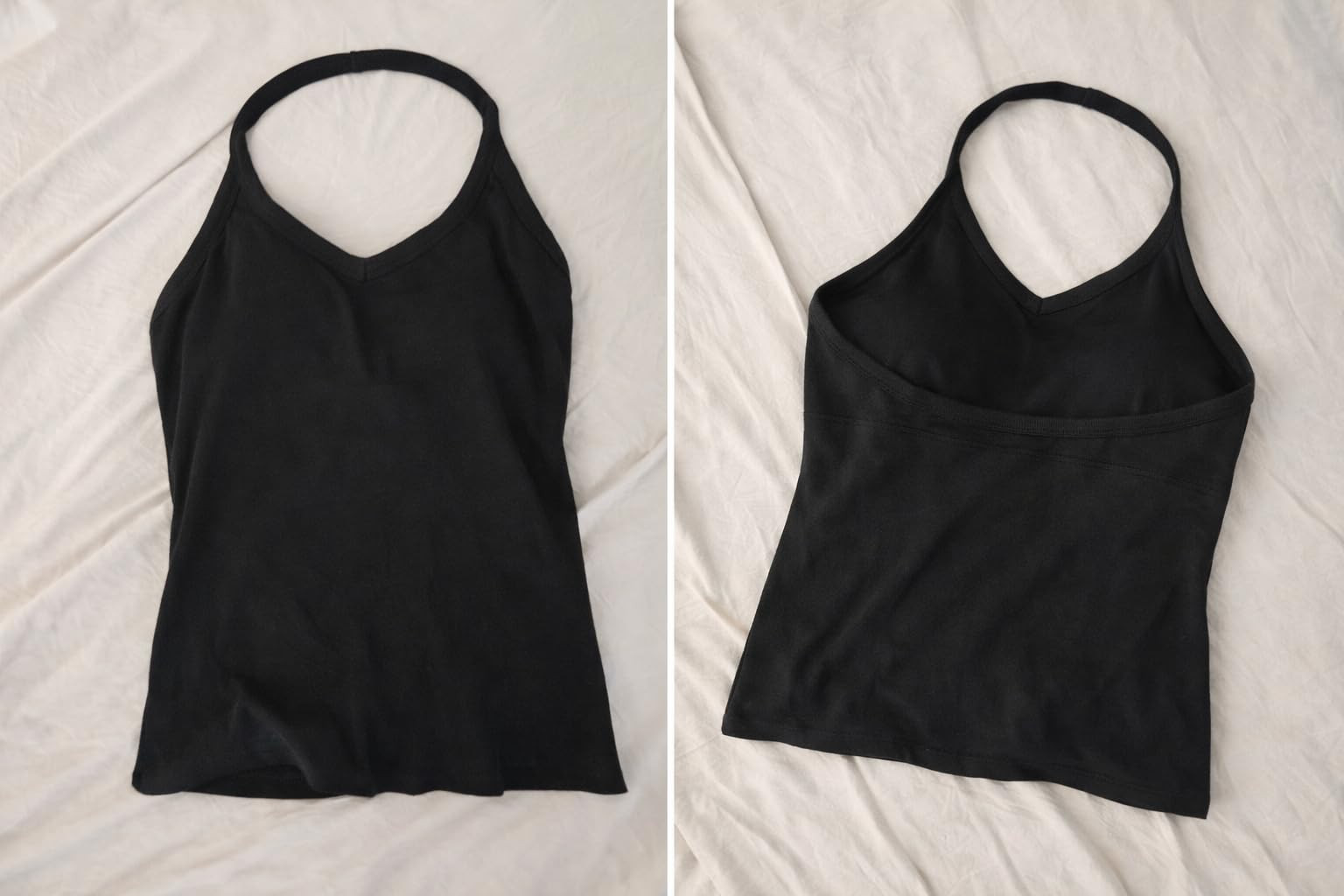 SUUKSESS Women Halter Tank Top with Built in Bra Cotton Ribbed V Neck Fitted Basic Going Out Summ... | Amazon (US)