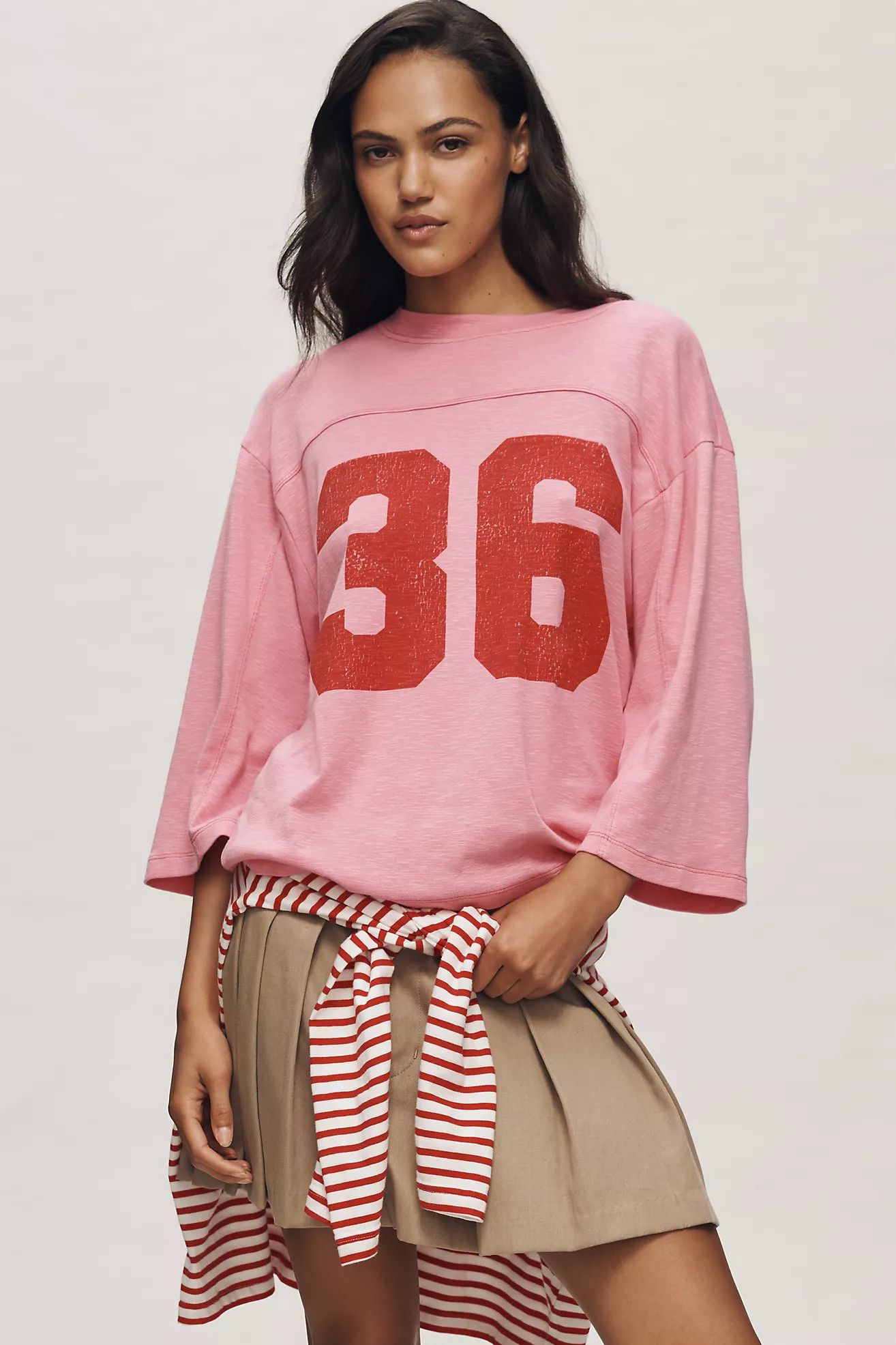 Pilcro 3/4 Sleeve Varsity Tee | Anthropologie (US)