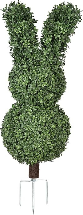 QIANYUN Boxwood Bunny Topiary – 36'' UV-Resistant Artificial Rabbit Tree for Easter Decor, Outd... | Amazon (US)