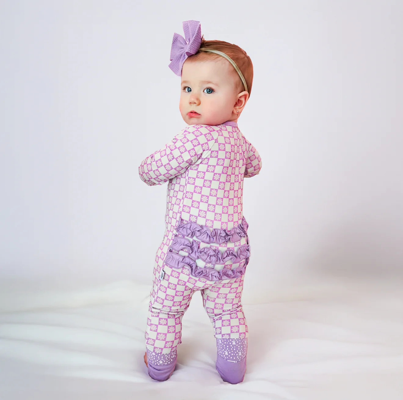 Retro Floral Ruffle Footie Snoozer | Fletch
