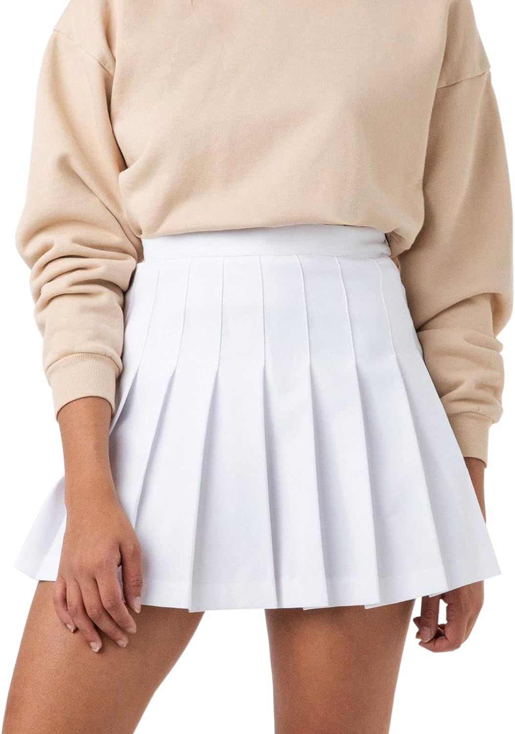 Womens Girl High Waisted Pleated Tennis Skirt School A-Line Skater Skirts with Lining Shorts | Amazon (US)