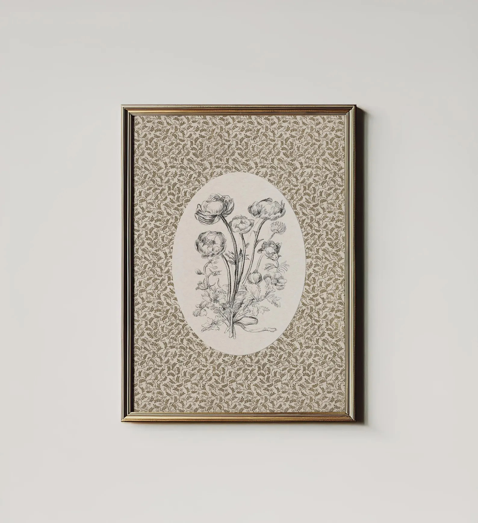 Neutral Vintage Floral Art Print, Cottage Nursery Art, Digital Downloadable Wall Art PRINTABLE No... | Etsy (US)