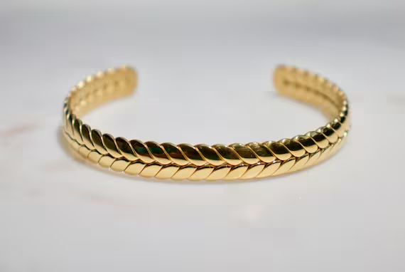 Gold Cuff Bracelet, Cuff Bracelet, Minimalist Bracelet, Gold Bangle Bracelet, Simple Gold Bracele... | Etsy (US)