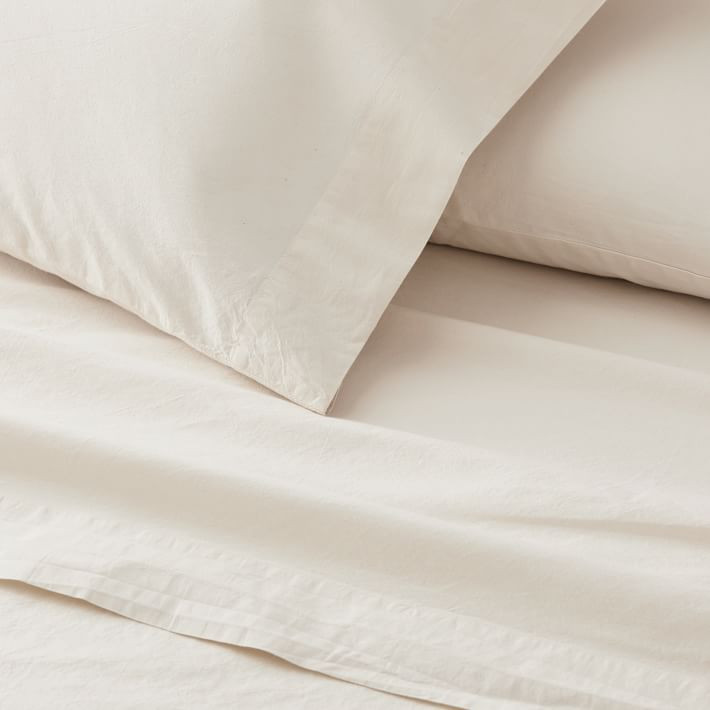Organic Washed Cotton Percale Sheet Set | West Elm (US)