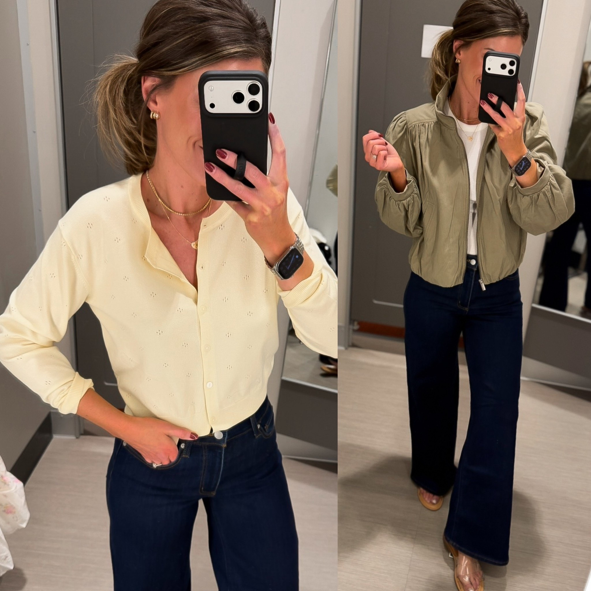 New Target tops and the most flattering denim. 
Yellow cardigan/small
Jacket/small
Jeans/8

#LTKmomlife #LTKootd