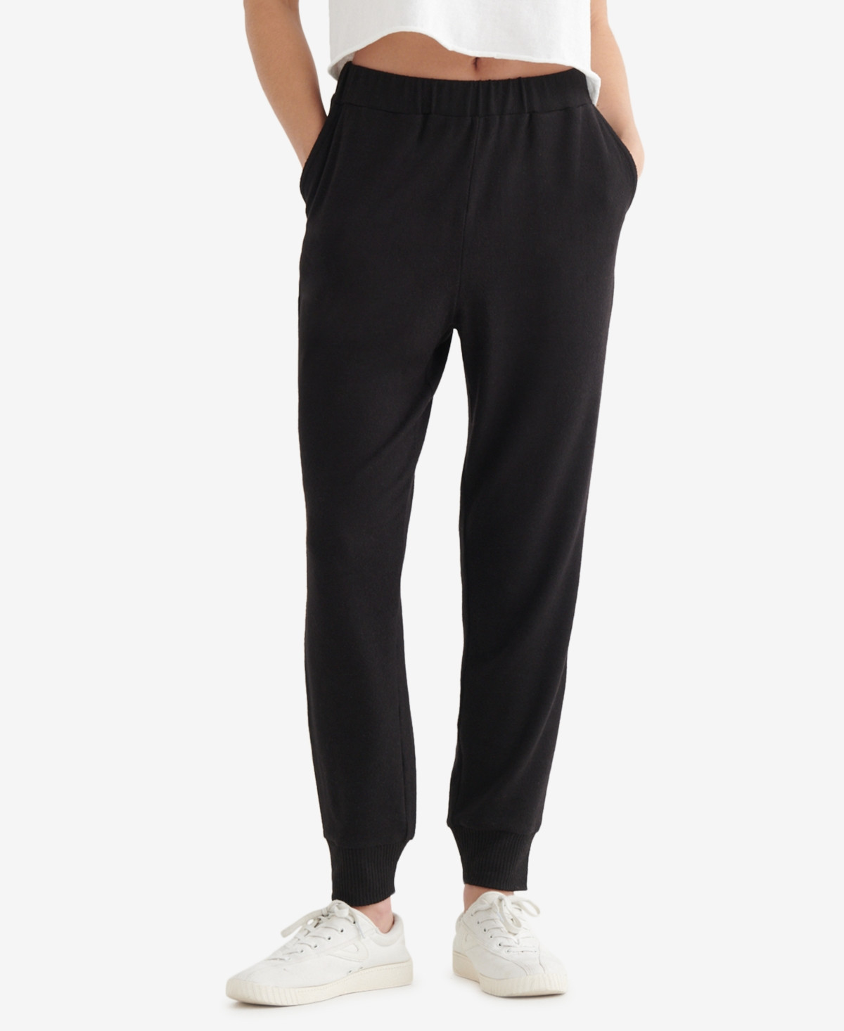 Women's Cloud Jersey Easy Joggers - Jet Black | Macy's