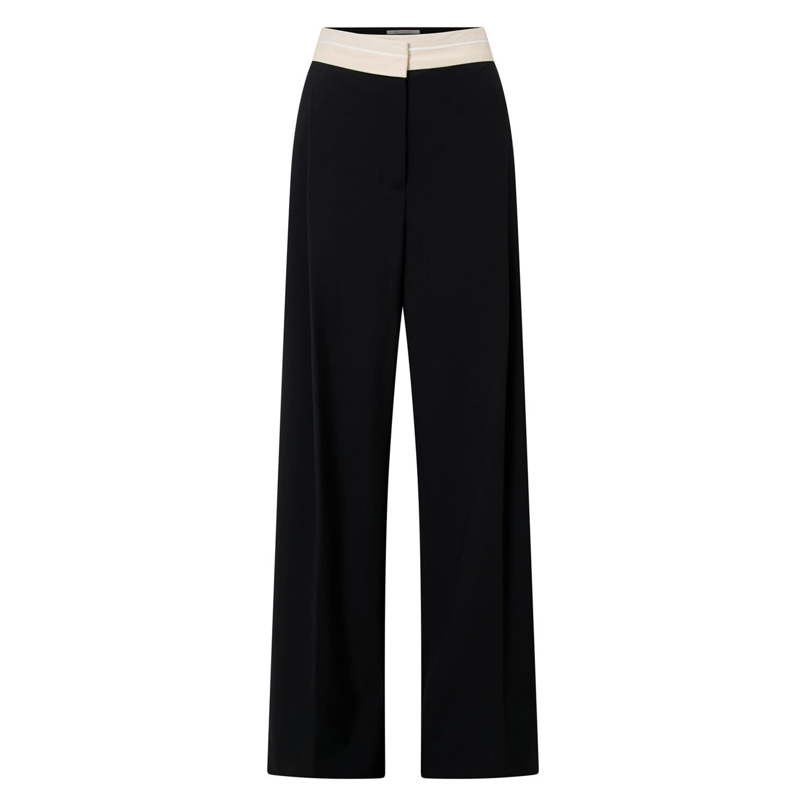 Contrast Waist Pant - Black | Oroton | Oroton