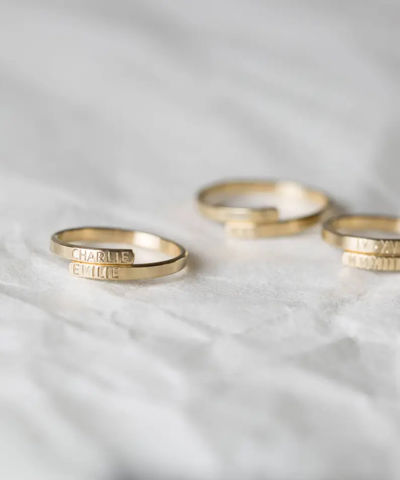 Personalized Stacking Ring  Stacked Name Rings Initials | Etsy | Etsy (US)