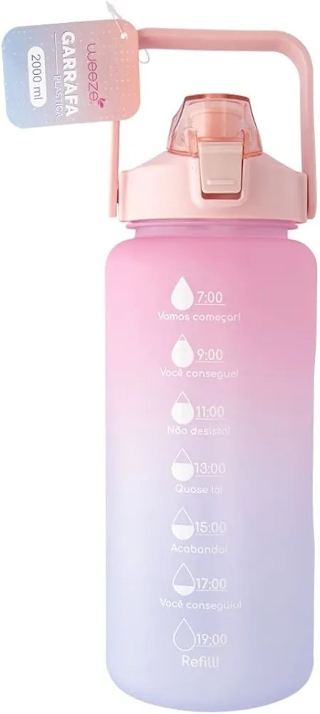 Garrafa Squeeze de Água Academia 2 Litros Fitness Weeze Tie Dye Rosa e Lilás | Amazon (BR)