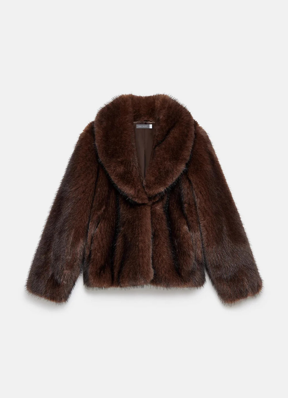 Brown Faux Fur Jacket | Mint Velvet