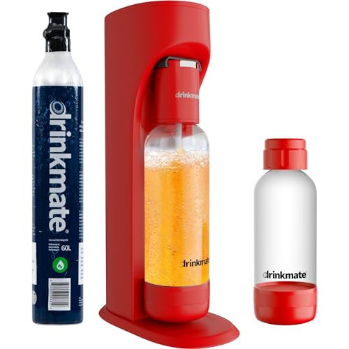 Drinkmate OmniFizz Sparkling Water and Soda Maker, Carbonates Any Drink, Special Bundle - Includes 60L CO2 Cylinder, Two Carbonation Bottles, and Fizz Infuser (Royal Red) | Amazon (US)