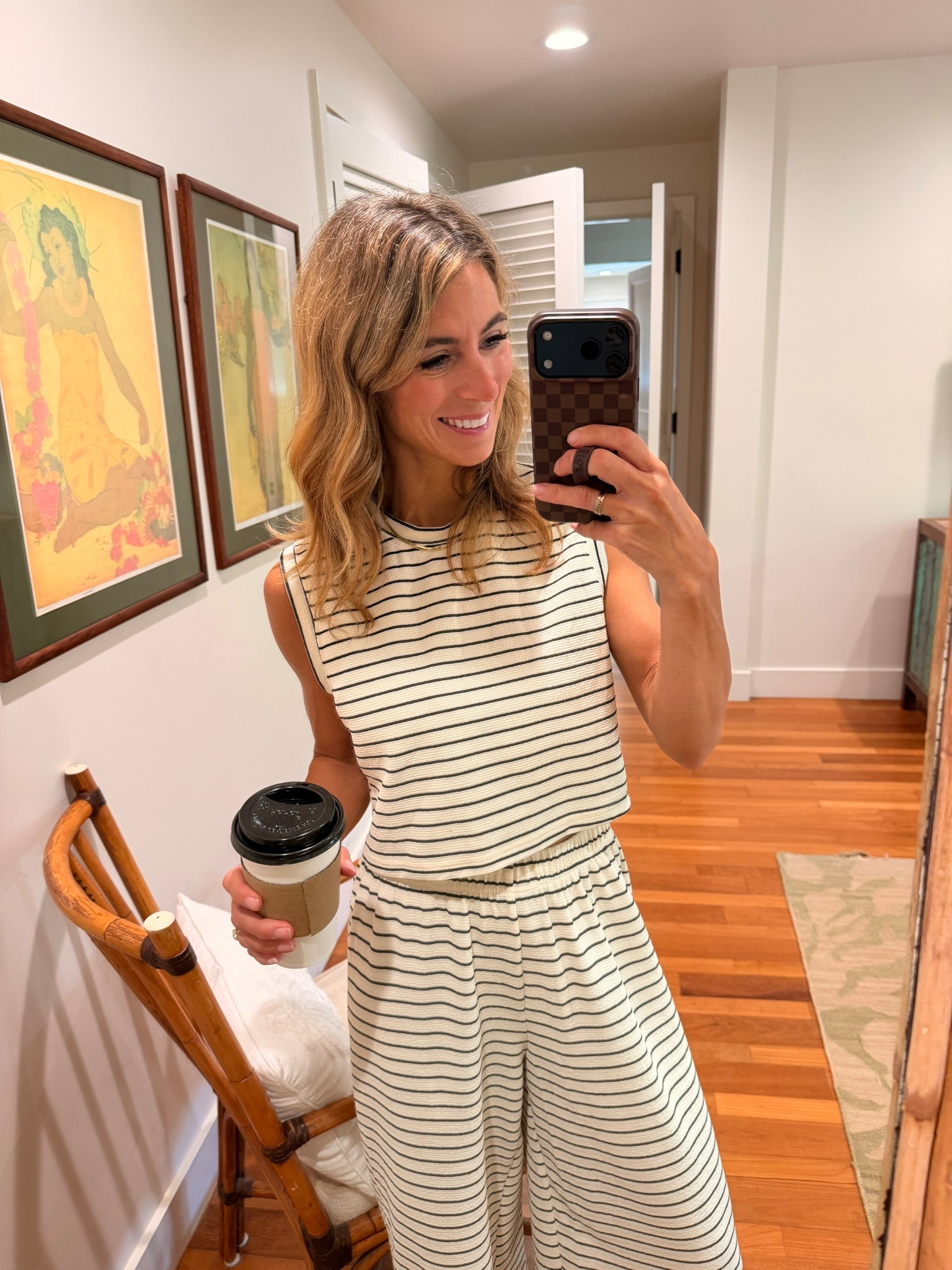 Cute black & white striped set! Looks expensive & like z supply- but it’s super affordable & very comfortable! I’ve worn this set as pajamas, & on vacation I’ve worn it as a bathing suit cover up, and for walks on the beach! Travel set, beach outfit, pajamas

#LTKActive #LTKOver40 #LTKTravel