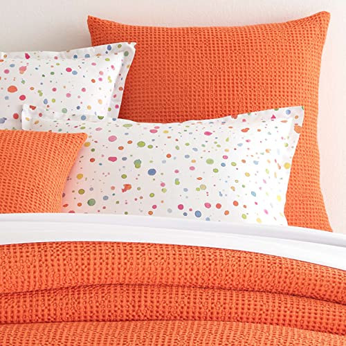 Pine Cone Hill Bubble Tangerine Matelasse Pillow Sham, Standard Size, Yellow/Orange Solid Pattern | Amazon (US)