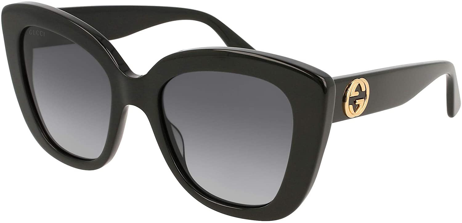 Gucci Womens Non-Polarized UV Protection Cat Eye Sunglasses Black O/S | Amazon (US)