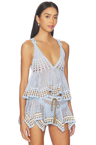 Tula Hand-crocheted Top in Baby Blue | Revolve Clothing (Global)