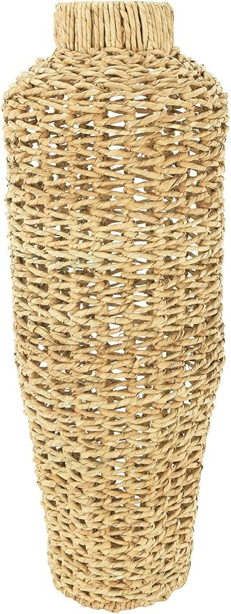 Creative Co-Op 30" H Handwoven Water Hyacinth & Rattan Floor Vase, Beige | Amazon (US)