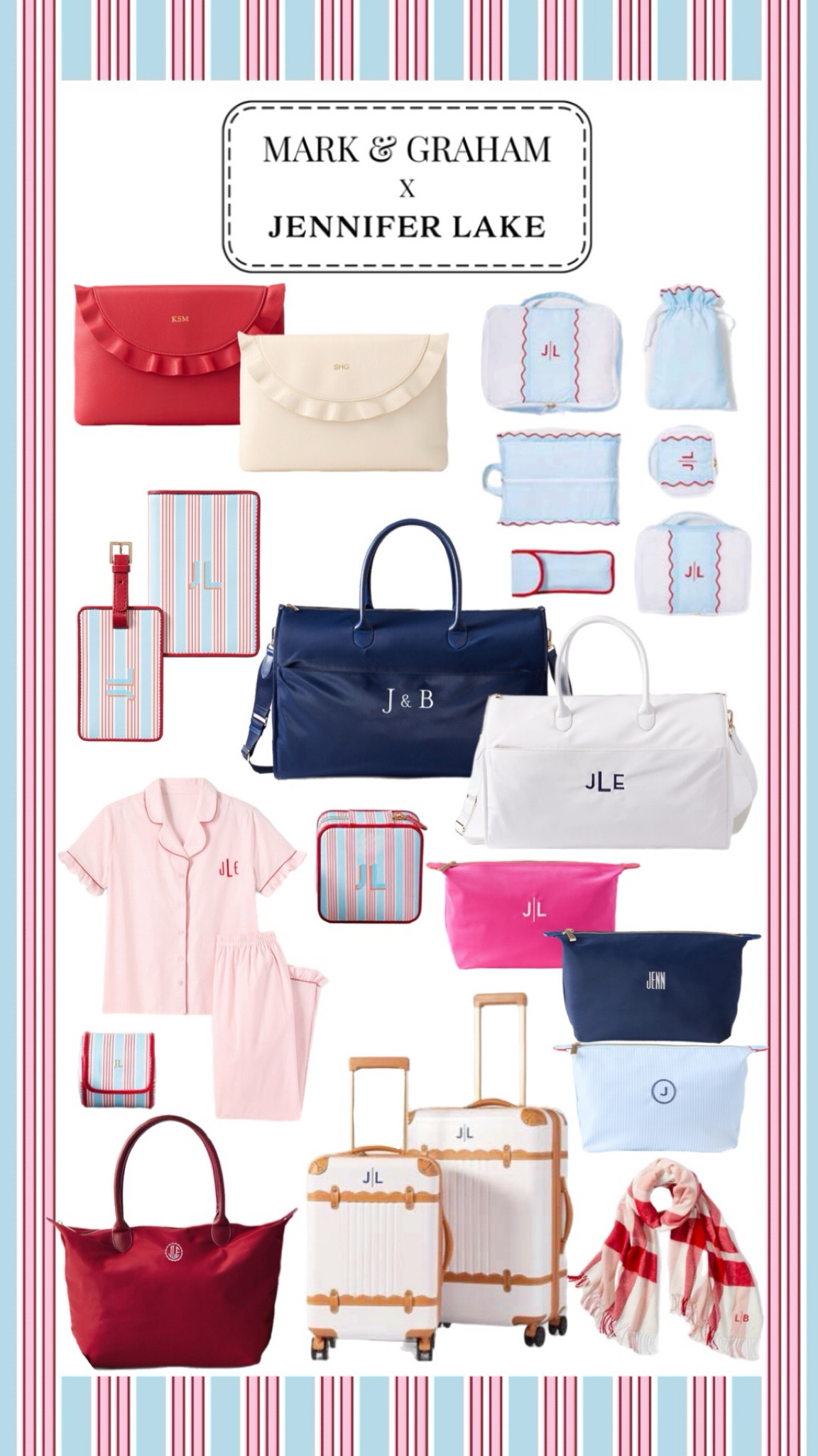 WE ARE LIVE! Shop the Mark & Graham x Jennifer Lake Holiday 2024 Collection of travel must-haves. From luggage to travel pouches, pink pajamas to luggage tags, travel jewelry case to ruffle clutches, we have you covered for upcoming vacations!

#LTKSeasonal #LTKFindsUnder100 #LTKTravel