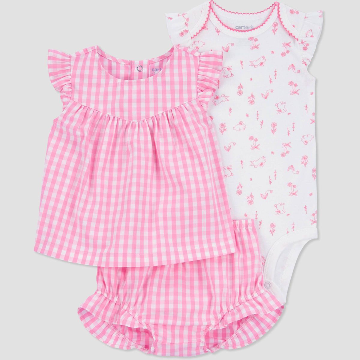Carter's Just One You® Baby Gingham Bunny Top & Bottom Set - Pink | Target