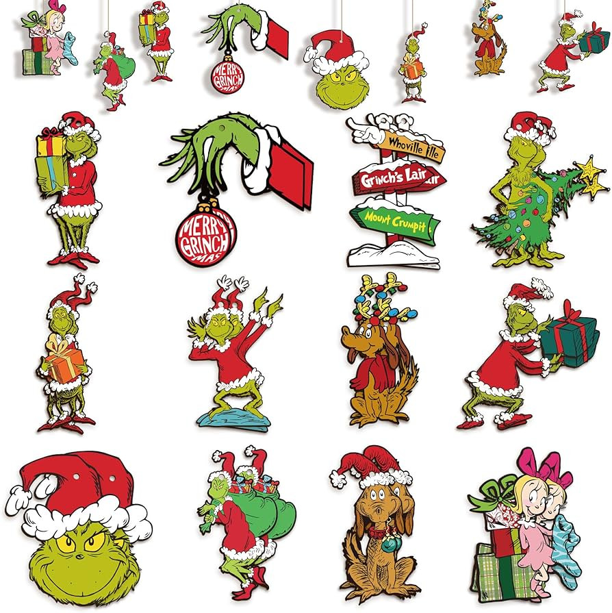 24 Pack Christmas Tree Ornaments 2024, Wood Hanging Christmas Decorations for Xmas Tree Household... | Amazon (US)