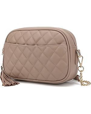 lola mae Quilted Crossbody Bag, Medium Lightweight Shoulder Purse Top Zipper Tassel Accent | Amazon (US)