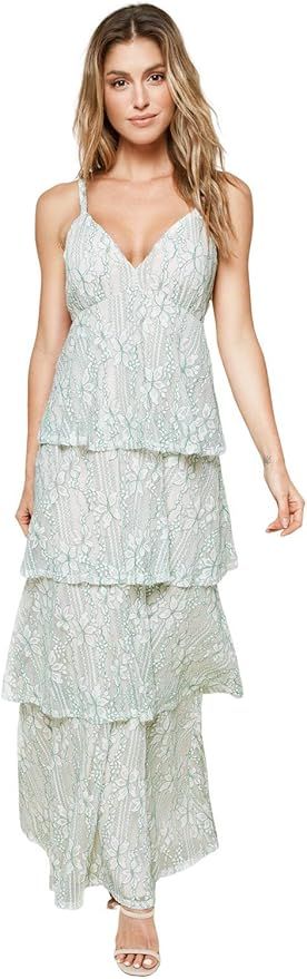 Sugar Lips Women's Good Life Tiered Lace Maxi Dress | Amazon (US)