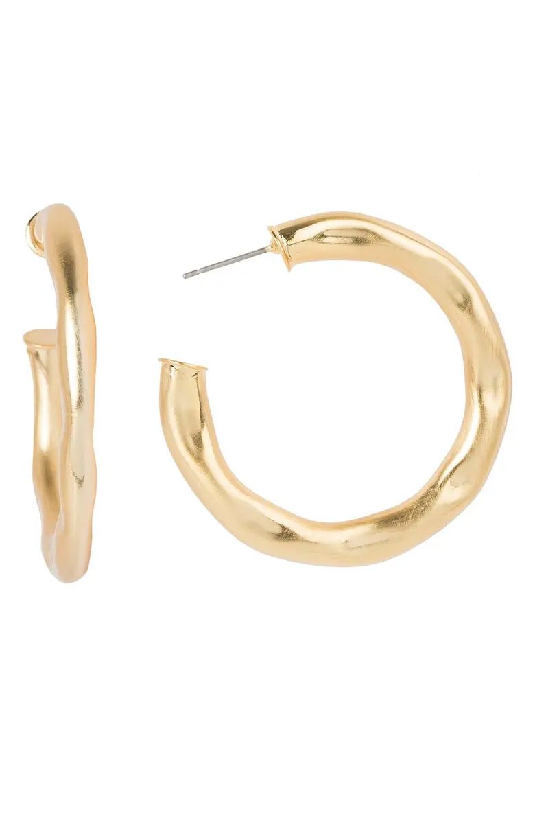 SAACHI 14K Gold Plated Remi Organic Shape Hoop Earrings | Nordstromrack | Nordstrom Rack