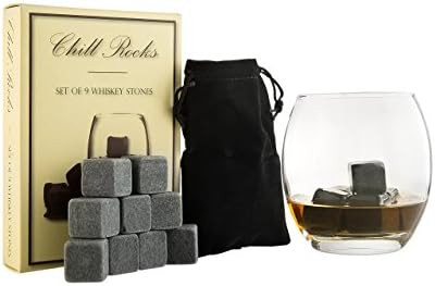 Set of 9 Grey Beverage Chilling Stones [Chill Rocks] Whiskey Stones for Whiskey and other Beverag... | Amazon (US)