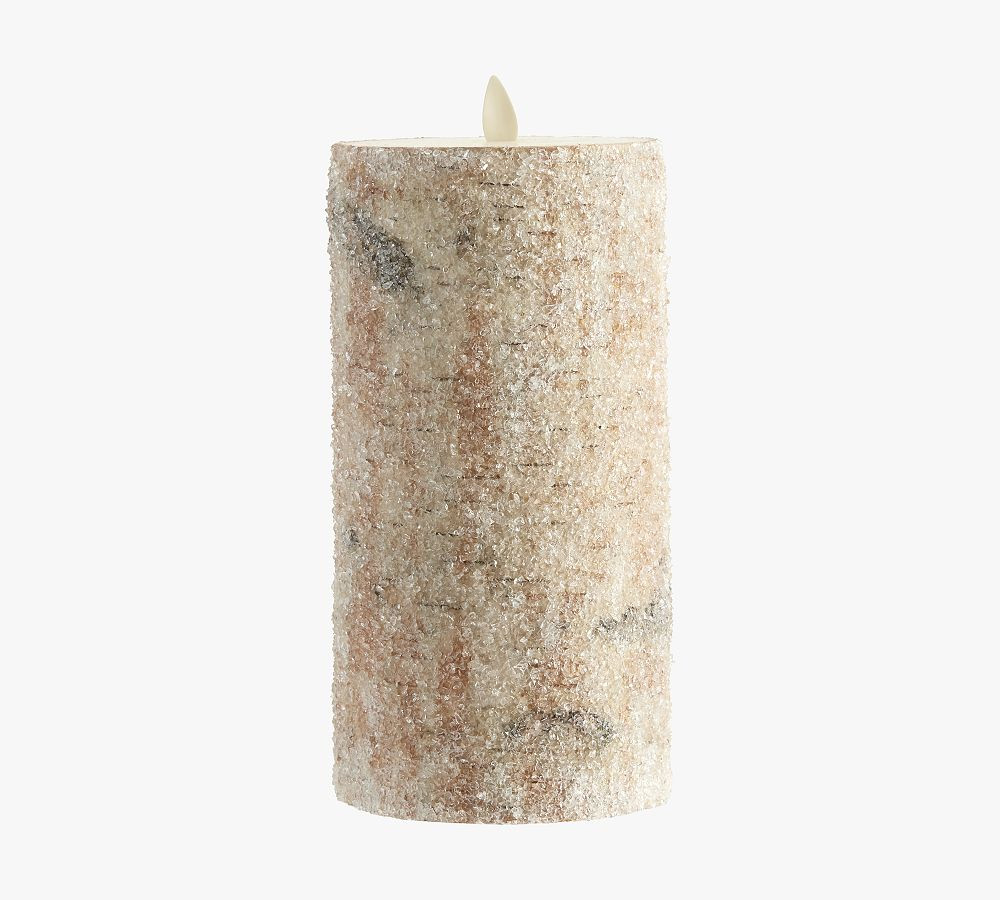 Premium Flickering Flameless Wax Pillar Candles - Sugared Birch | Pottery Barn (US)